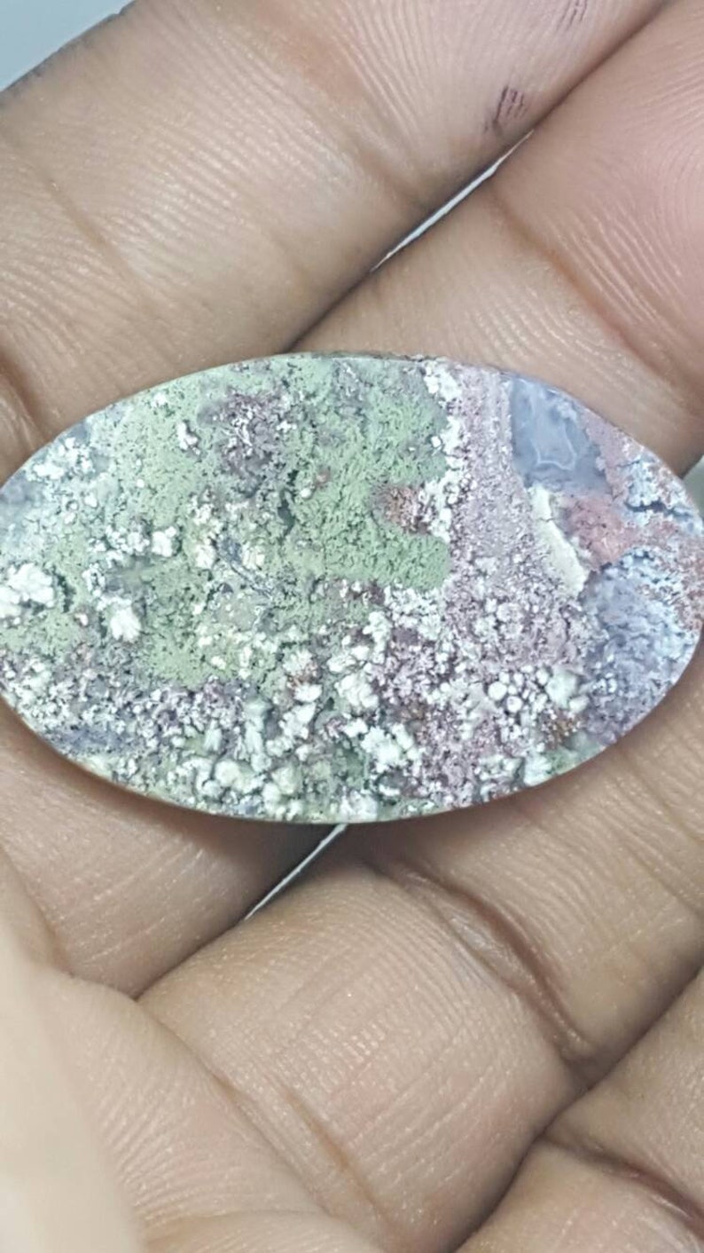 Indonesian Moss agateoval shapePlume Agateagate cabochonpicture Agatelandscape Agatepicture AgateScenic agaterock and mineraljasper