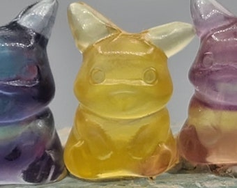 Pikachu Pokemon Crystal Fluorite Carving