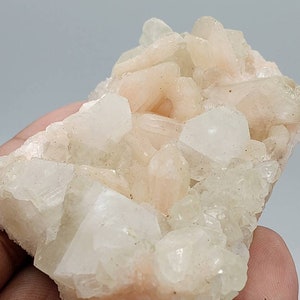 Apophyllite and stilbite Crystal Cluster image 4