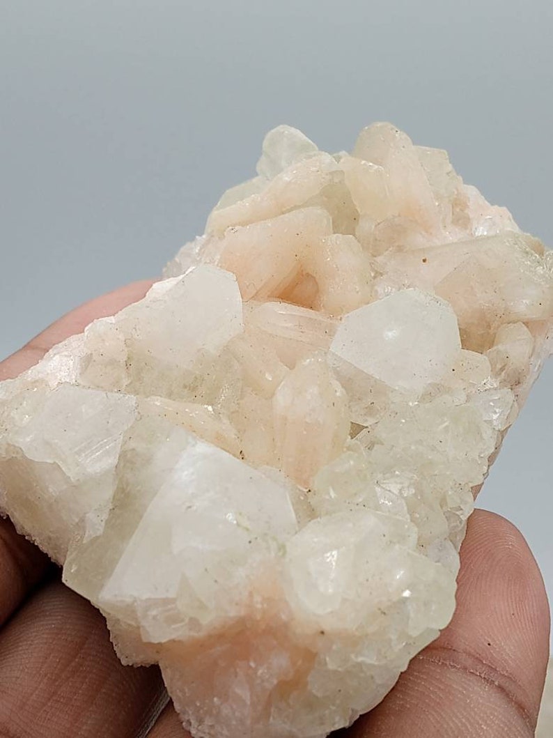 Apophyllite and stilbite Crystal Cluster image 4