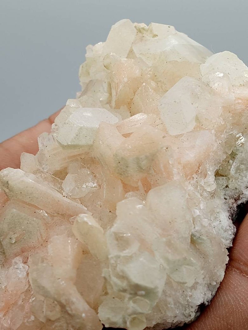 Apophyllite and stilbite Crystal Cluster image 5