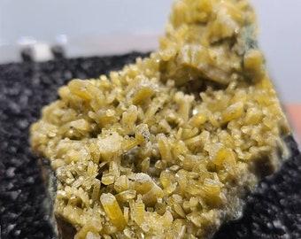 Unique Yellow Natrolite Crystal Cluster in perky box!