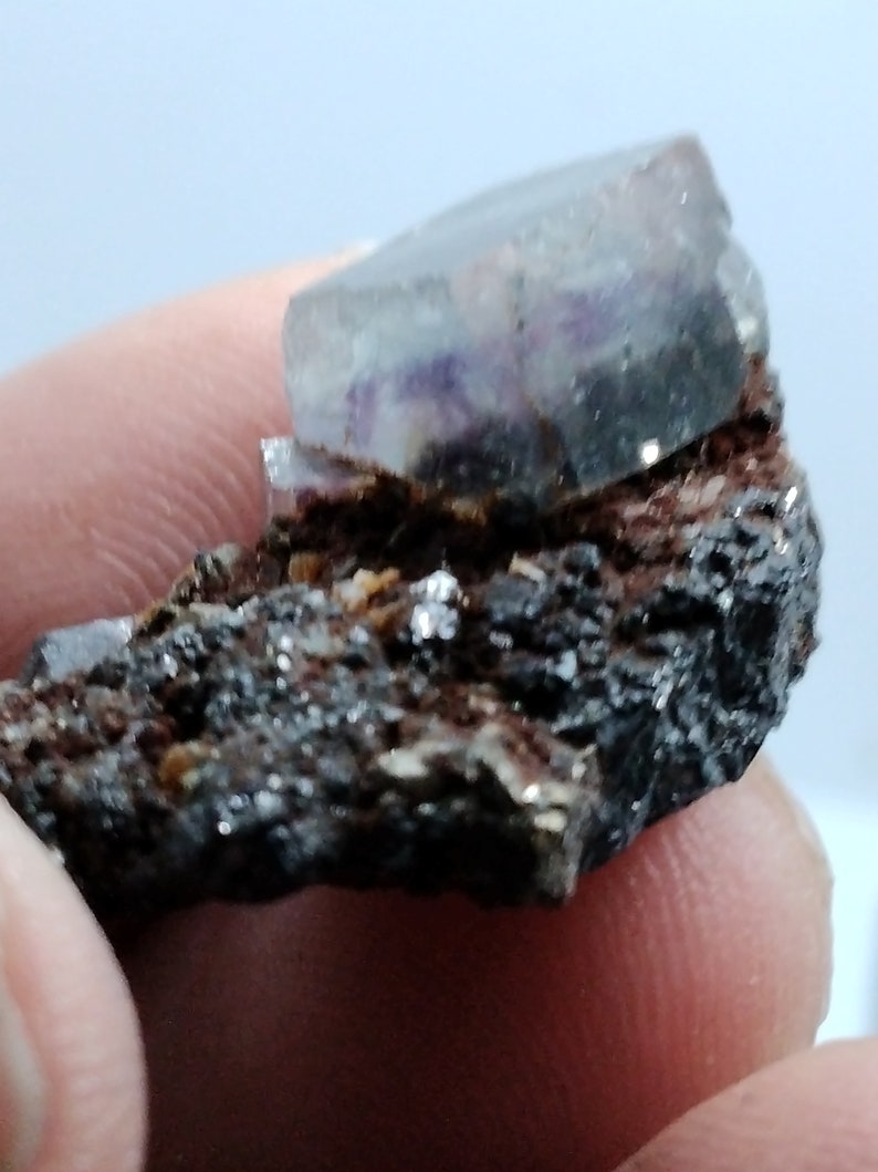 Purple Cubic Fluorite with Bismuth Needles image 5