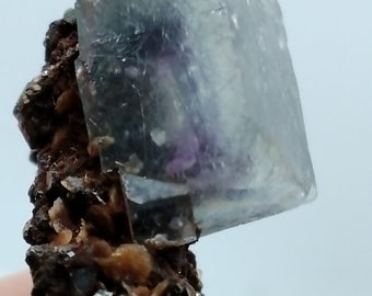 Purple Cubic Fluorite with Bismuth Needles!