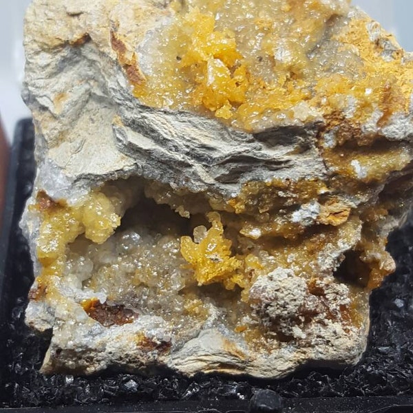 mimetite/rare minerals/mimetite crystals/rock collection/mineral collection/soulgemz314/raw yellow crystal/rough rock/metaphysical/gemstone