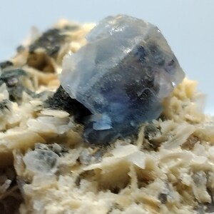 Purple Fluorite with Quartz and calcite Specimen!