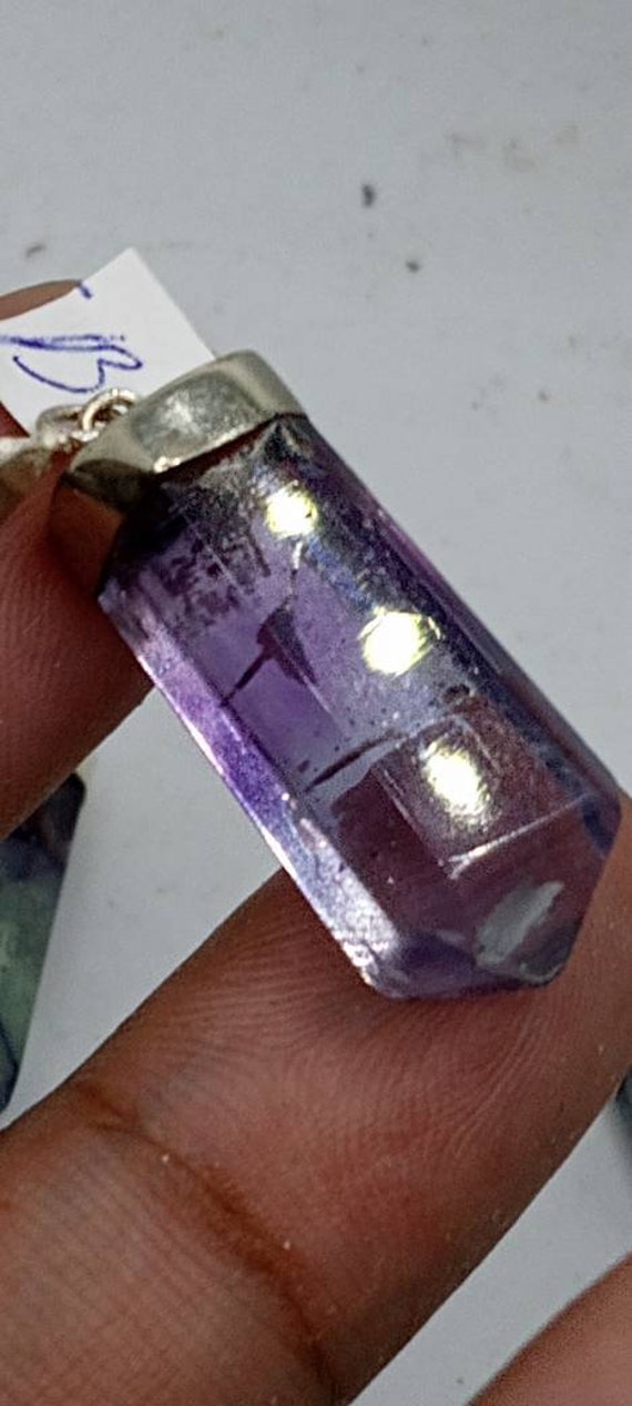 Sterling Silver Fluorite Crystal Pendant! - image 4