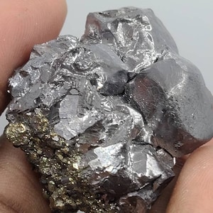 Metallic Silver Gelena Crystals with Cubic Golden Pyrite Crystals!