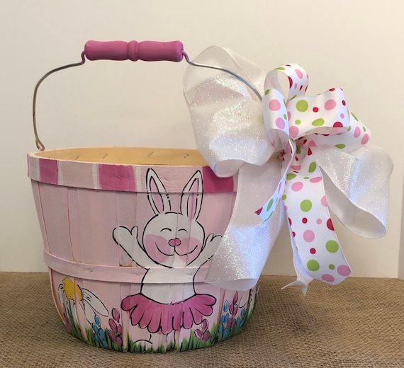 Hand Painted Easter Basket Gift Set Options for Boy Girl Tween Teen Adult DINOSAUR Personalized Easter Pail with Handmade Bracelet