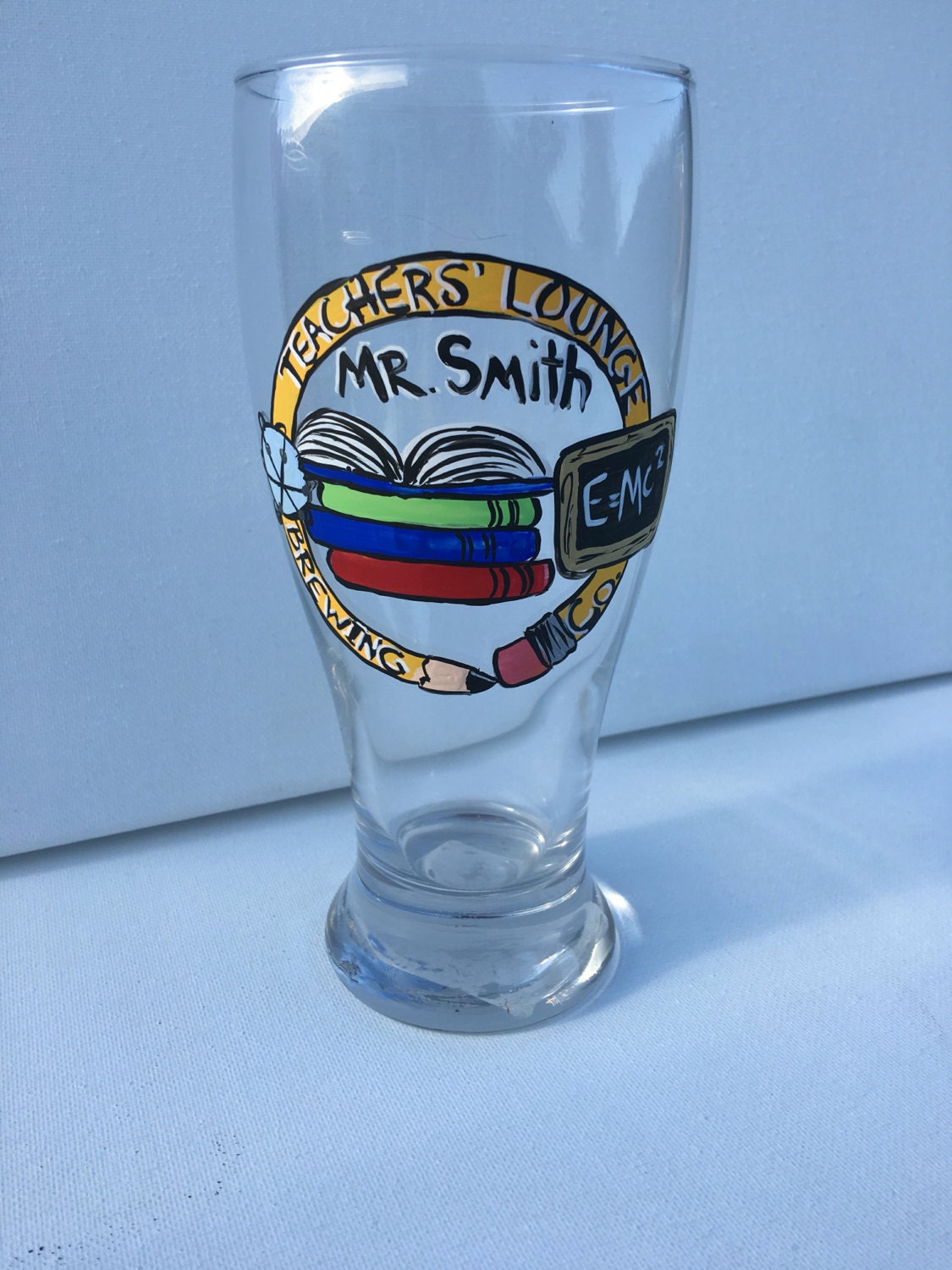Personalised Gift For Teacher,Pint Glass Beer Glass Personalised Christmas Gift