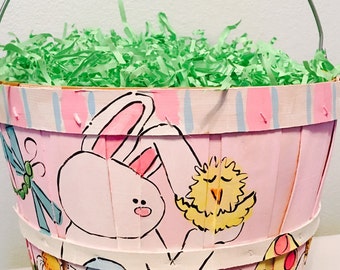 Easter Basket | Easter egg basket | girl easter basket | easter bunny basket | hand painted easter basket | personalized easter basket |boy