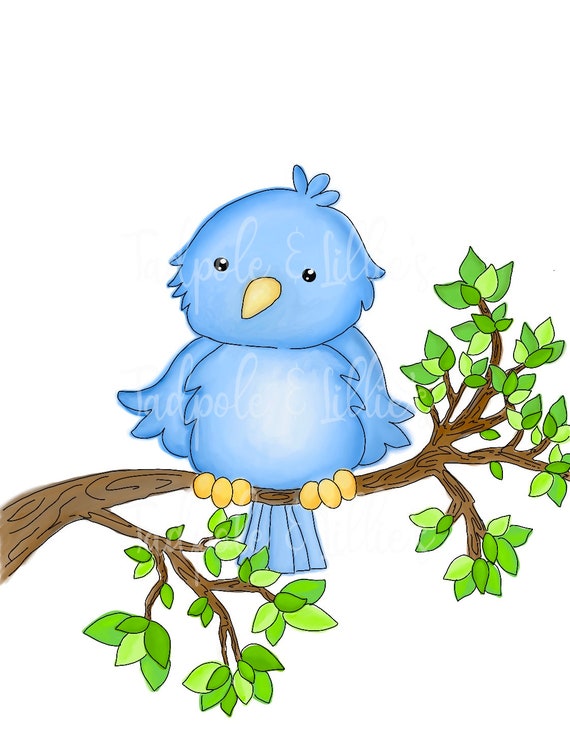 Blue Bird Art Print Blue Bird Picture Baby Blue Bird - Etsy