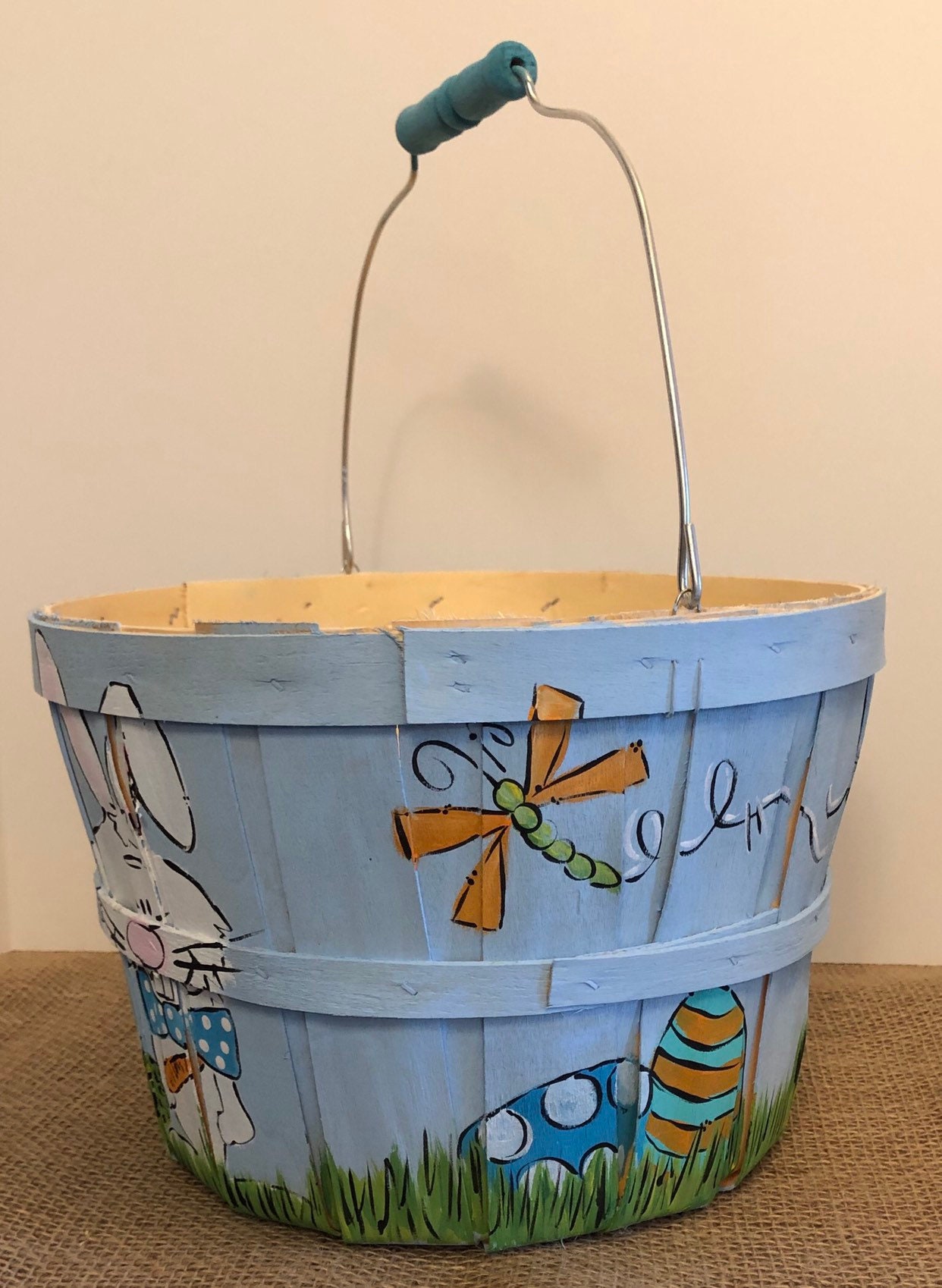 Easter Basket Hand Painted Easter Basket Personalized Etsy UK