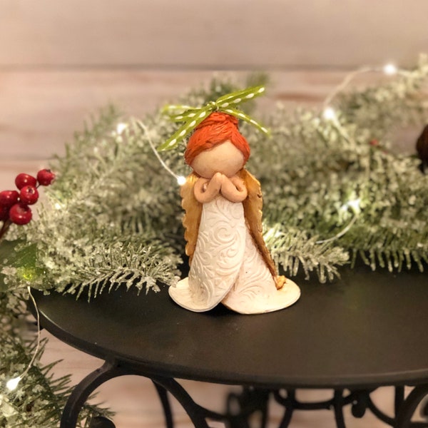 Angel Christmas ornament | Angel ornament | hand sculpted ornament