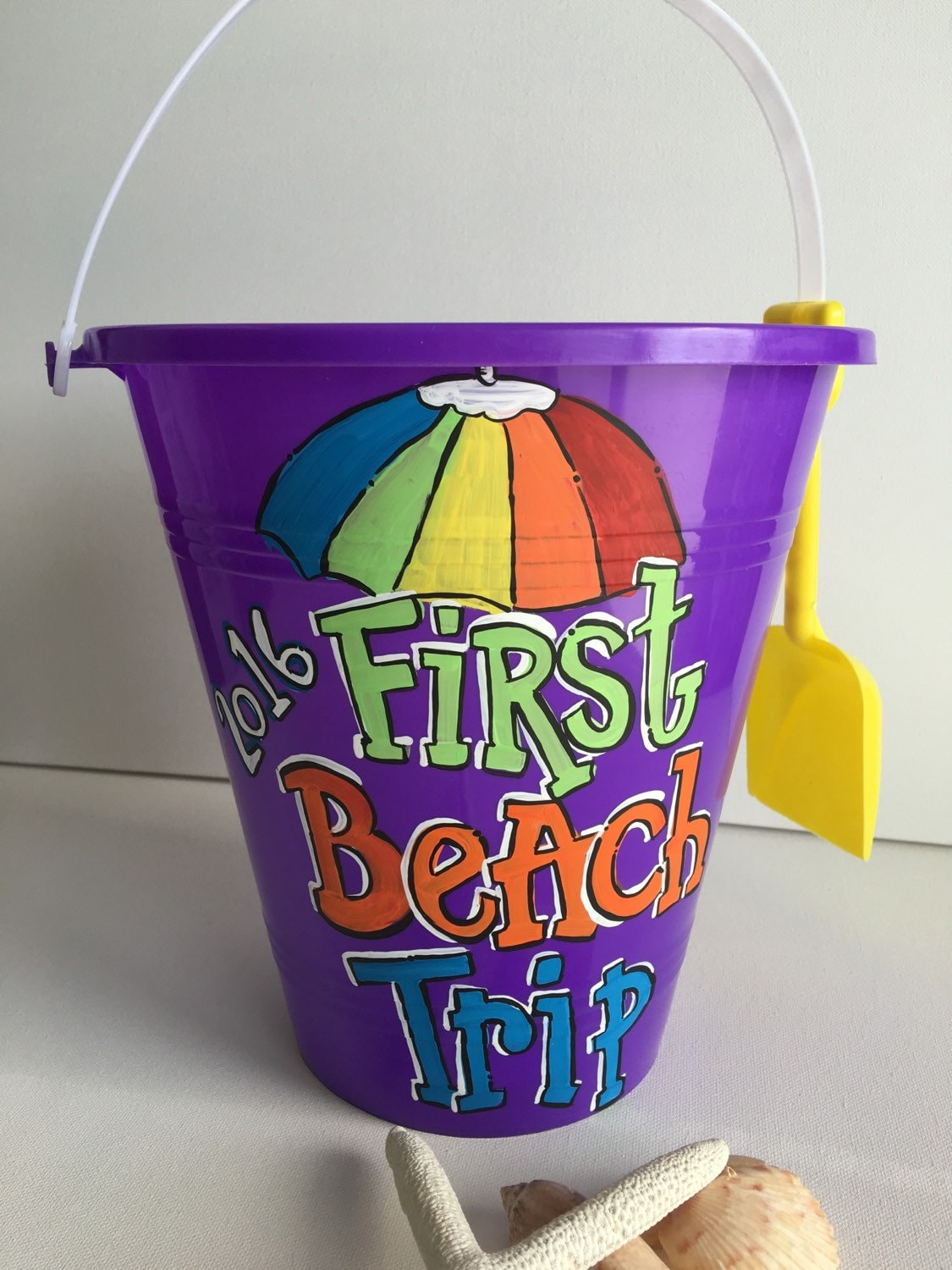 Hand Painted Beach Bucket Cruise Ship Bucket Sand Bucket Sand