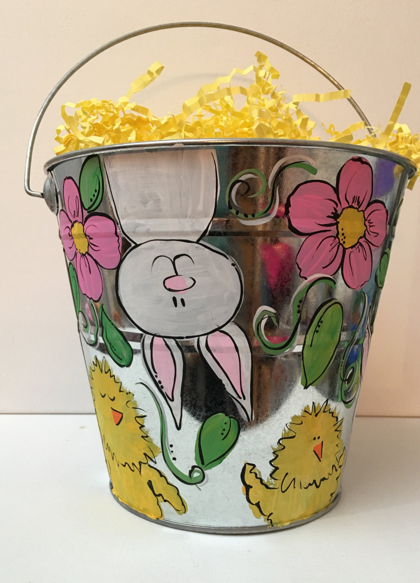 Personalized Easter Bucket Easter Basket Painted Easter Etsy