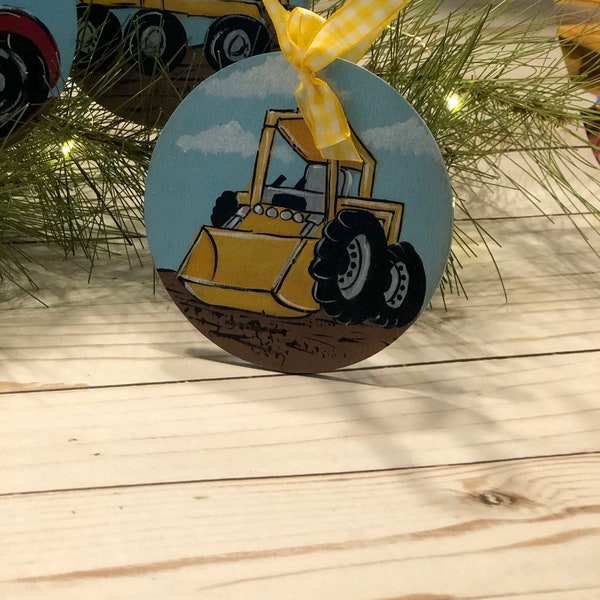Bulldozer ornament| Tractor Ornament |Christmas Ornament | Dump truck Ornament | Baby Boy ornament | Personalized Ornament | gift T