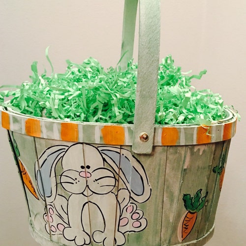 Easter Basket Hand Painted Easter Basket Personalized Etsy