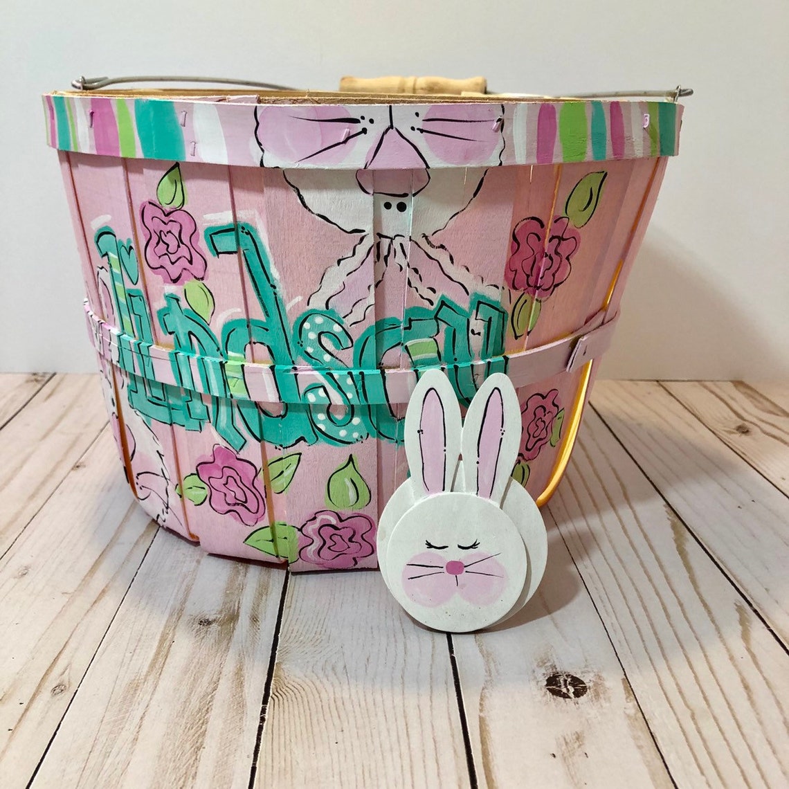 Easter Basket Personalized Easter Basket Hand Painted Etsy