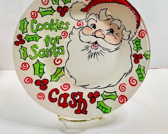 New 23cm Christmas Santa Plate for Serving Xmas Cake Biscuits,Shortbread & Food 