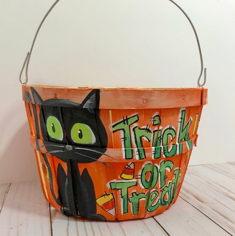 Trick or Treat Basket Candy Basket Halloween Candy Basket Etsy