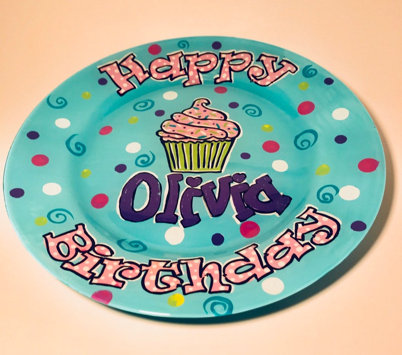 Happy Birthday Plate Personalized Birthday Plate Etsy