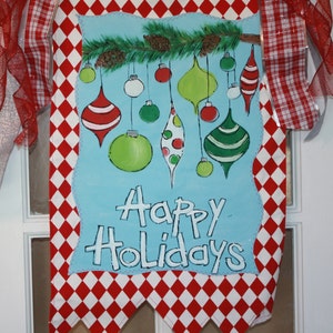 Holiday Door Banner, happy holidays, christmas door decor