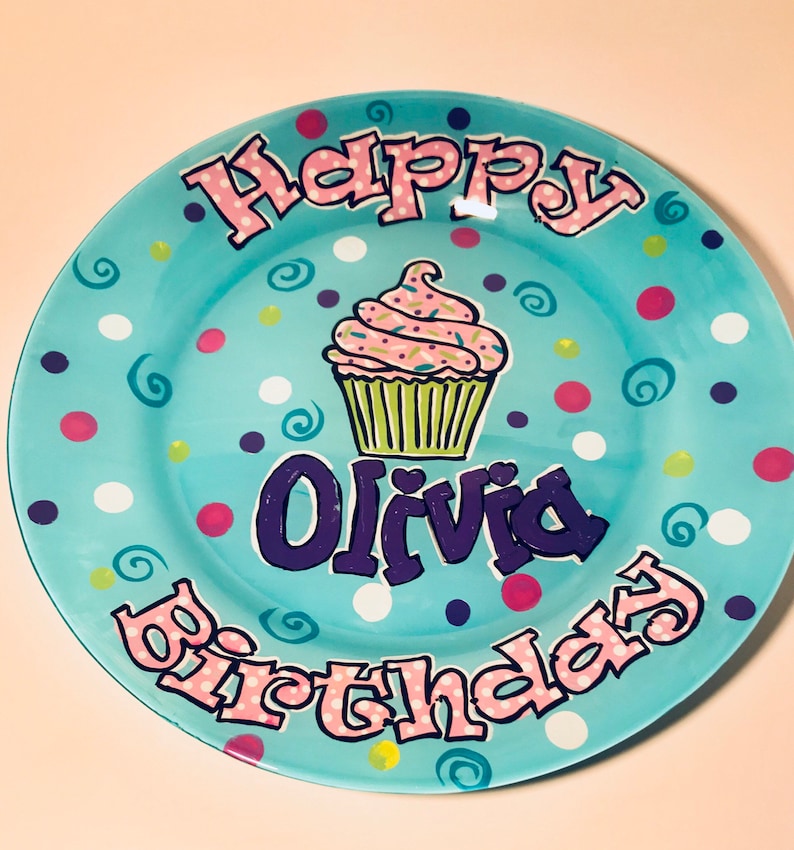 Happy Birthday Plate Personalized Birthday Plate Etsy