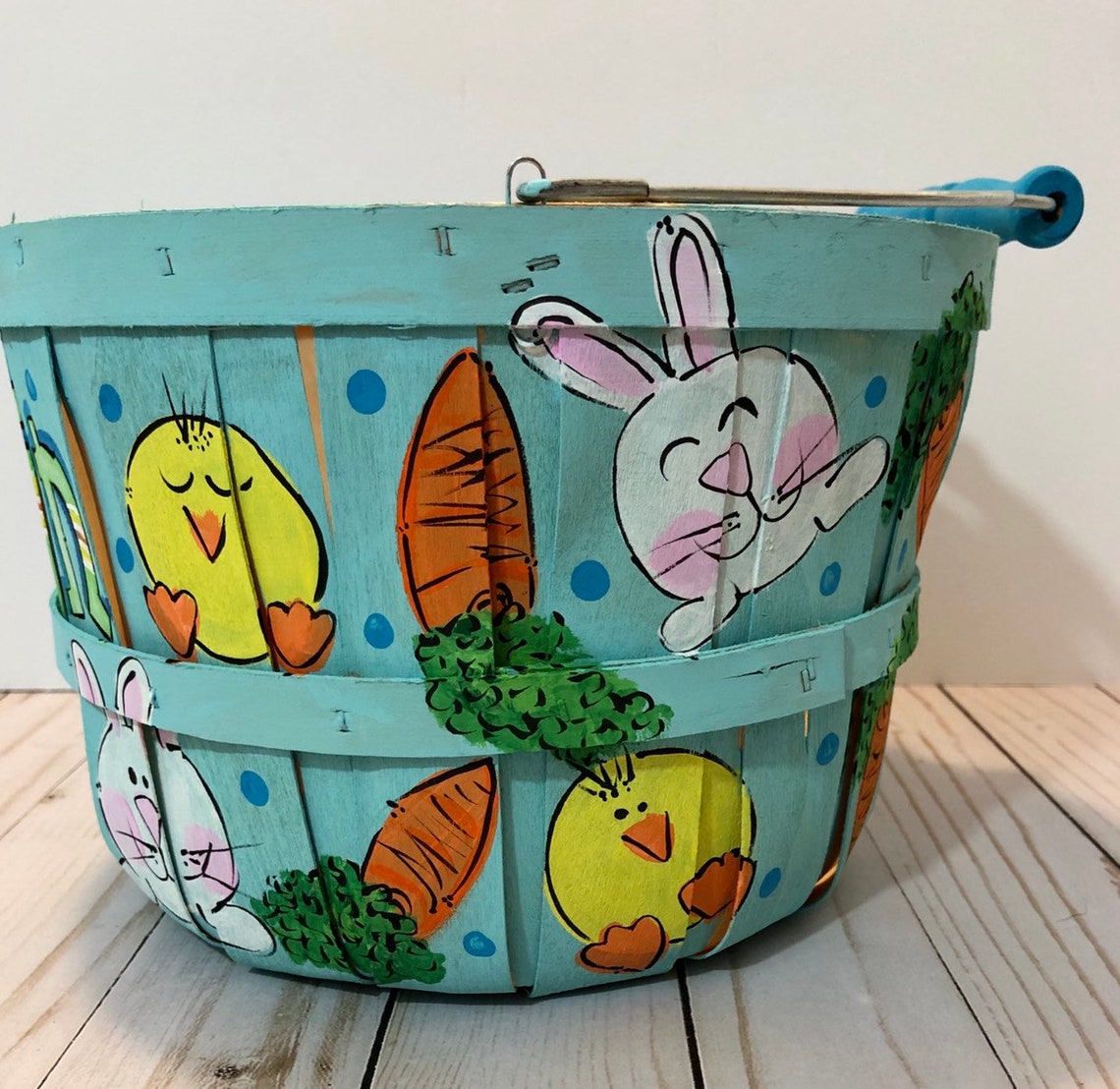 Easter Basket Personalized Easter Basket Hand Painted Etsy