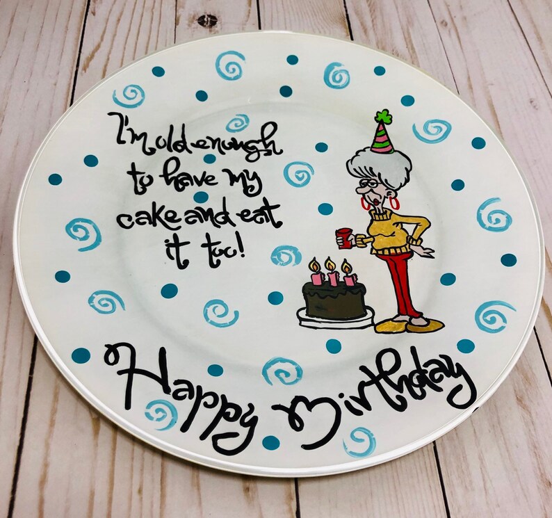 Download Personalized Birthday Plate Happy Birthday Plate Birthday Joke Plate Over The Hill Birthday Plate Dining Serving Home Living Safarni Org