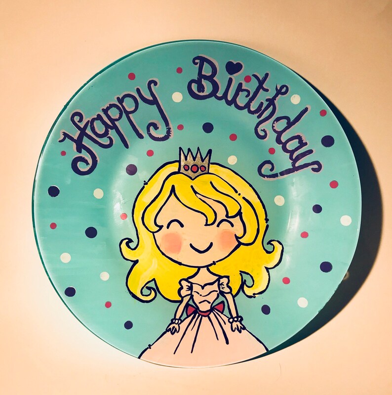 Happy Birthday Plate Personalized Birthday Plate Etsy