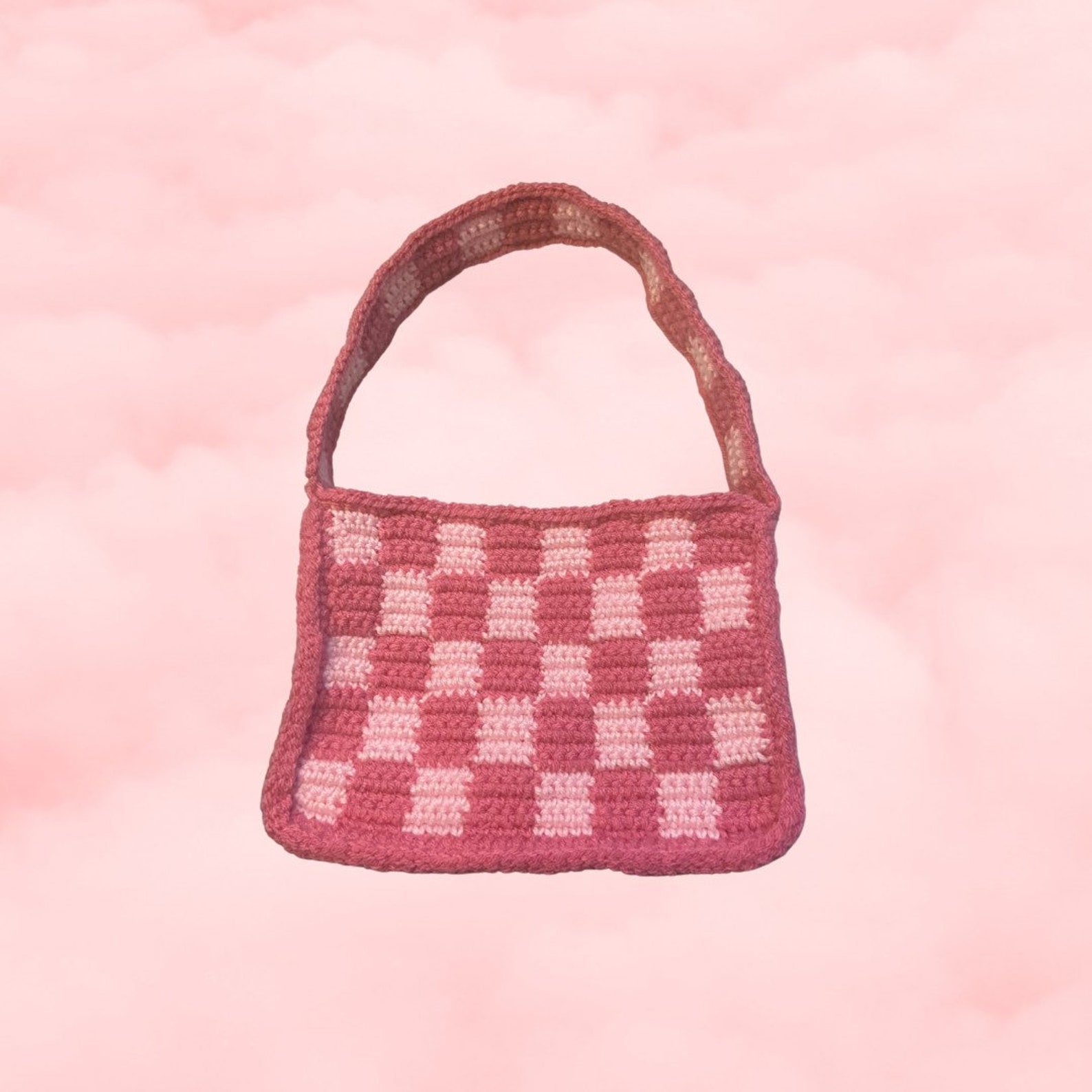 Checkered Crochet Bag | Etsy