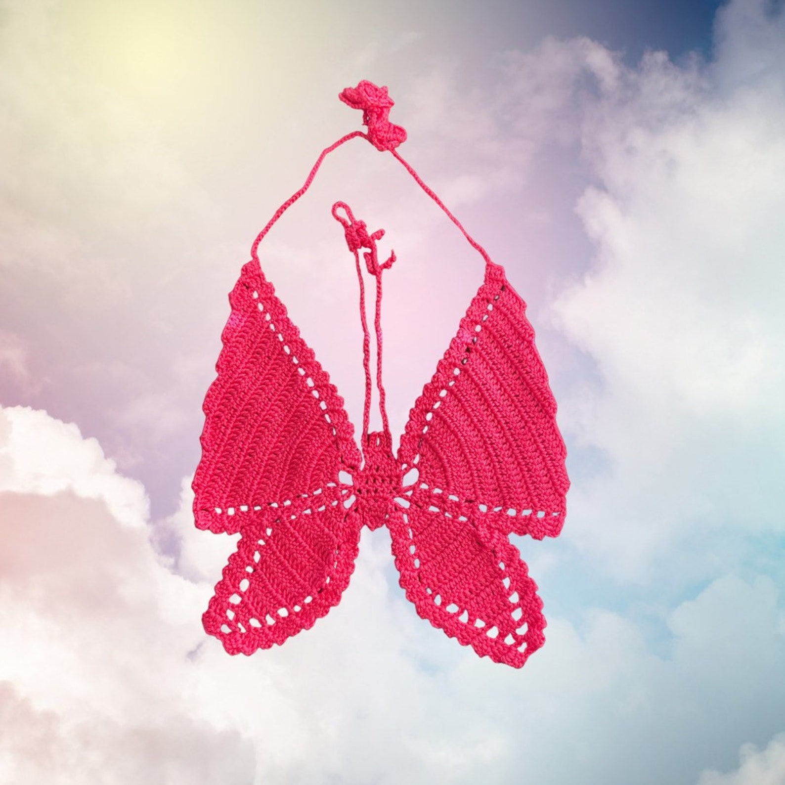 Butterfly Crochet Top Etsy