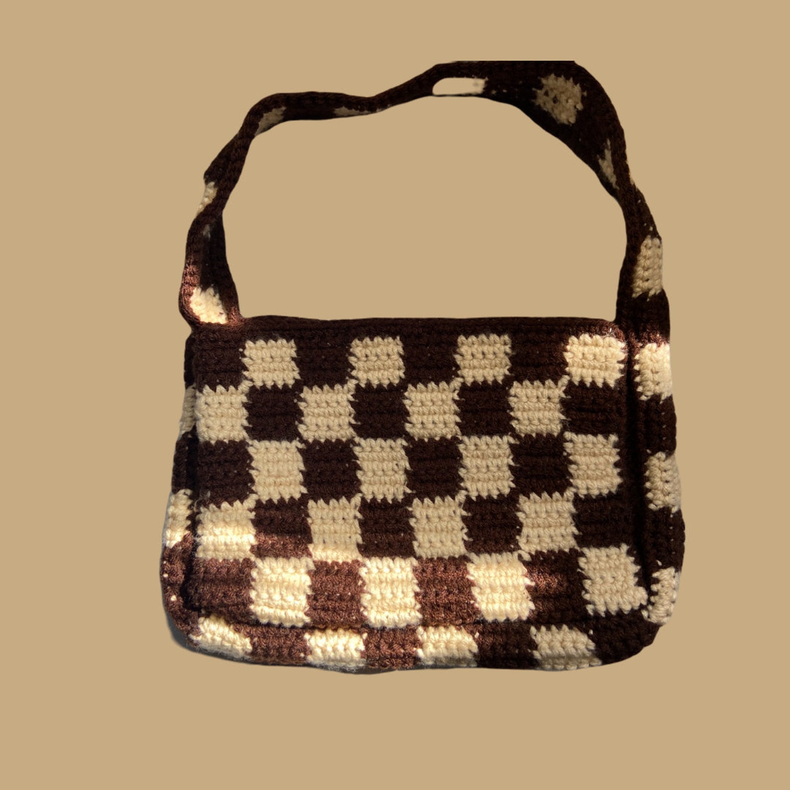 Checkered Crochet Bag Etsy