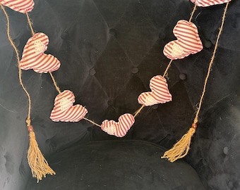 Red and White Heart Garland