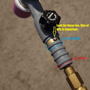 Dimensions of the blue and red area are important. If your handle has a unique feature to it, as highlighted in yellow, please identify it before ordering, and specify when ordering.
