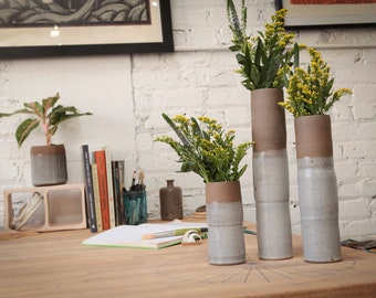 flower vase, ceramic flower vase, three piece flower vase, center piece. home decor,