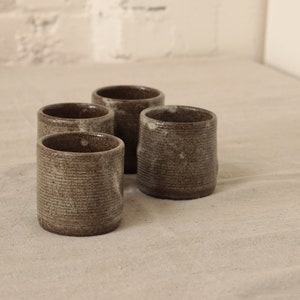 set of cups, no handles, coffee mug, coffee cups, coffee, hand made, ceramics, natural, ryan Bryant, the ryan co. image 2