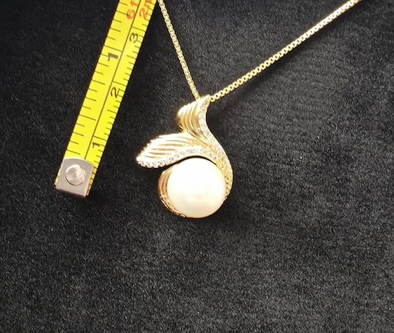 Vintage Danecraft Vermeil Pearl Necklace • Sterling Silver Chain