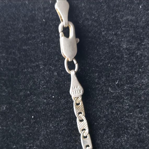 14K Solid Gold Chain • 24" Italian MarinerLink • Vintage 8g Diamond Cut Necklace