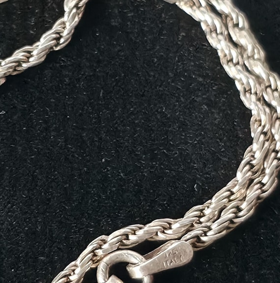 Vintage Italian Sterling Silver Rope Bracelet • 925 Twisted Chain • 7” Classic Gift