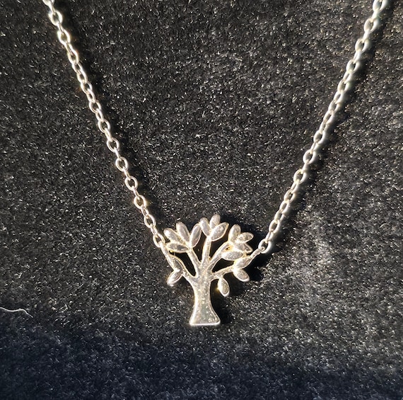 Dainty Adjustable Tree of Life Necklace - Solid Sterling Silver 925 - 16"-18" adjustable