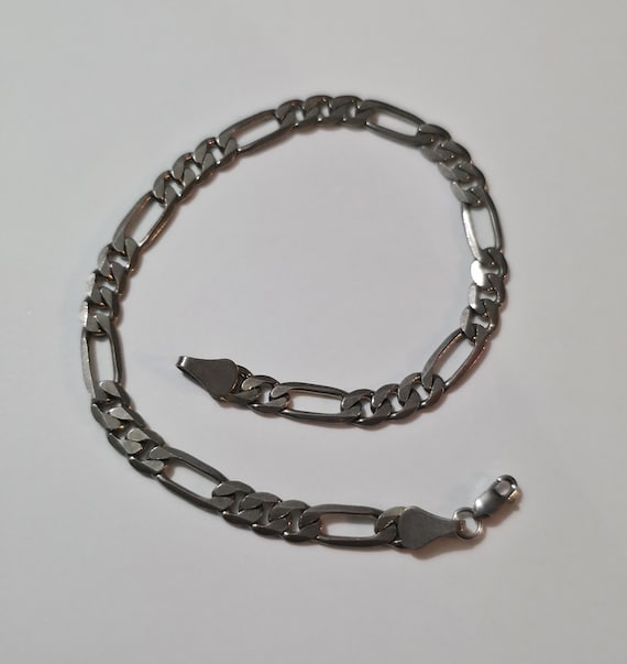 Italian 14K Figaro Unisex Bracelet 8.5" 5g