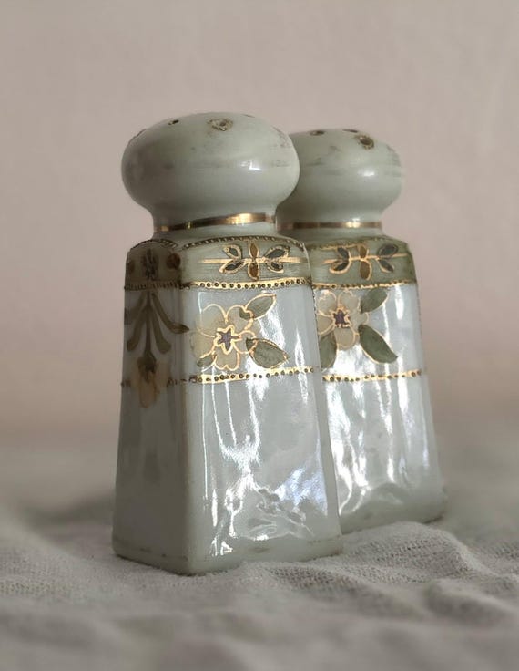 Antique Noitake Moriage Salt and Pepper Shakers- Hand painted - Circa 1920-1930- Collectors Item