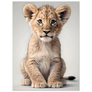 Löwenbaby, Löwenbaby gedruckt, Safari-Kinderzimmer-Druck, Dschungel-Kinderzimmer-Wandkunst, Spielzimmer, gedruckt auf mattem Papierposter in ArtMuseum-Qualität