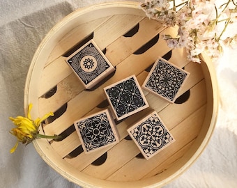 Peranakan Wooden Rubber Stamp Set | Journal scrapbooking | Bullet Journal | Singapore & Malaysia Art Culture | Vintage Stationery