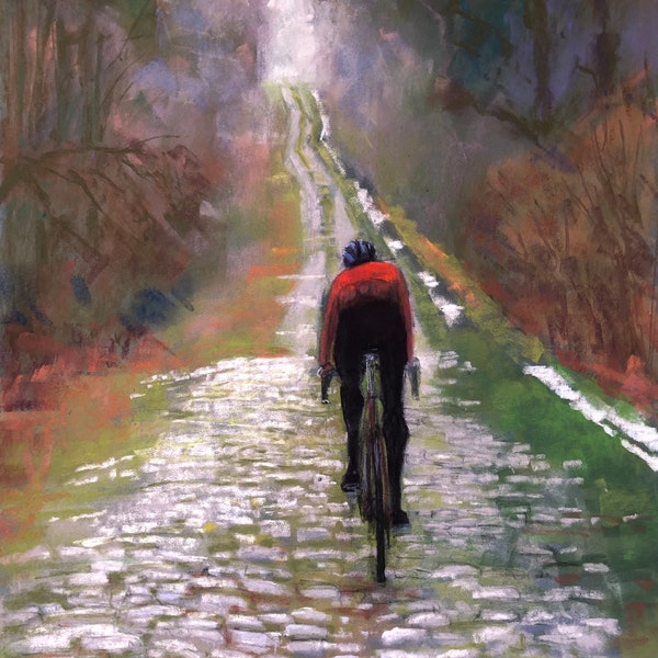 Limited edition fine art print of original pastel painting ‘Paris-Roubaix, Trouée d’Arenberg’