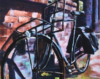 Limited edition fine art print of original pastel painting ‘Dutch bike’.