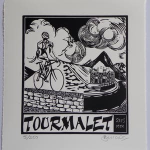 Original linocut print 'Col du Tourmalet'. Edition of 250 image 2