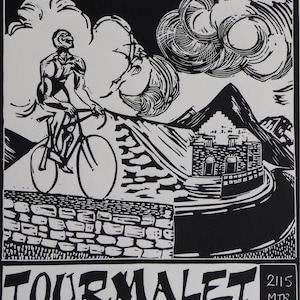 Original linocut print 'Col du Tourmalet'. Edition of 250 image 3